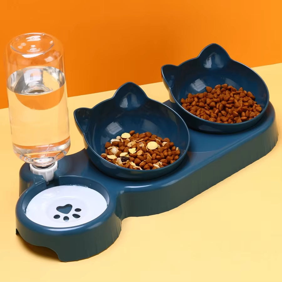Cat Bowl Cat Food Bowl Double Bowl Neck Protection Automatic Drinking Bowl anti Overturning Cat Food Rice Bowl Pet Supplies
