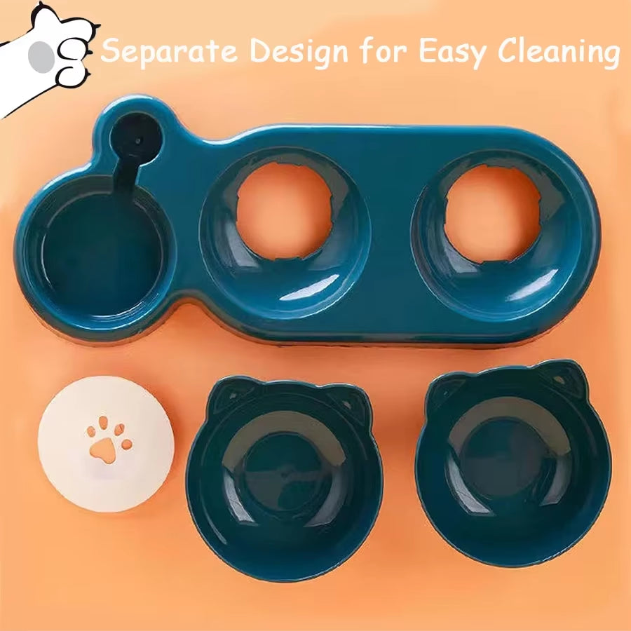 Cat Bowl Cat Food Bowl Double Bowl Neck Protection Automatic Drinking Bowl anti Overturning Cat Food Rice Bowl Pet Supplies